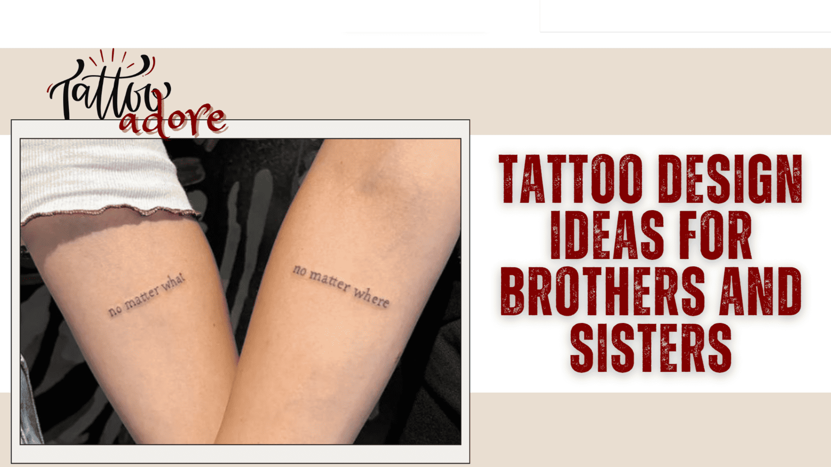 Tattoo Design Ideas for Brothers and Sisters