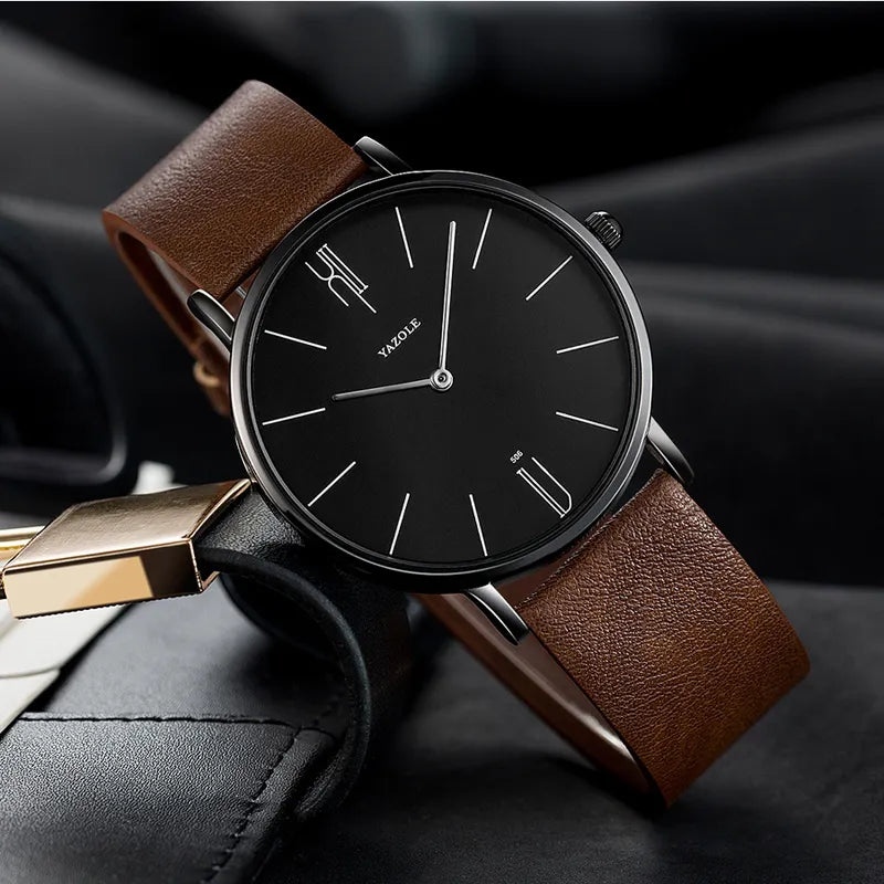 Genuine Leather Military Sports Watch