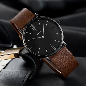 Genuine Leather Military Sports Watch